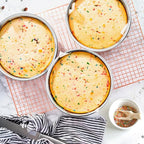 E-far 9½ Inch Cake Pan Set of 3, Stainless Steel Round Cake Baking Pans, Non-Toxic & Healthy, Mirror Finish & Dishwasher Safe