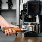 54mm Bottomless Portafilter with 3 Ear, Barista Espresso Portafilter with Stainless Steel Basket and Rosewood Handle, Compatible with Breville 54mm Espresso Machines (Red Rosewood)