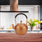 Funmaker Handmade Solid Copper Tea Pot Kettle Stovetop Teapot Thick Hammered Copper Tea Pot Kettle Stovetop Teapot Made for gasstove tops pure copper kettle (Type 5-1400ml)