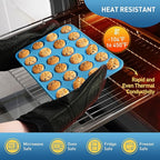 2 Pack 24 Cups Silicone Mini Muffin Pan with Metal Reinforced Frame Silicone Molds Cupcake Pans Tray Egg Bites Circle Cookie Molds Muffin Tin Tart Pans Baking Sheet Set for Breakfast Sandwiches