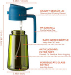 CXINYI - 16oz/470ml Olive Oil Dispenser for Kitchen with Stickers - 2 in 1 Olive Oil Sprayer for Cooking, Air Fryer, and Salad, Black&Blue (Light-Proof Kitchen Gadget)