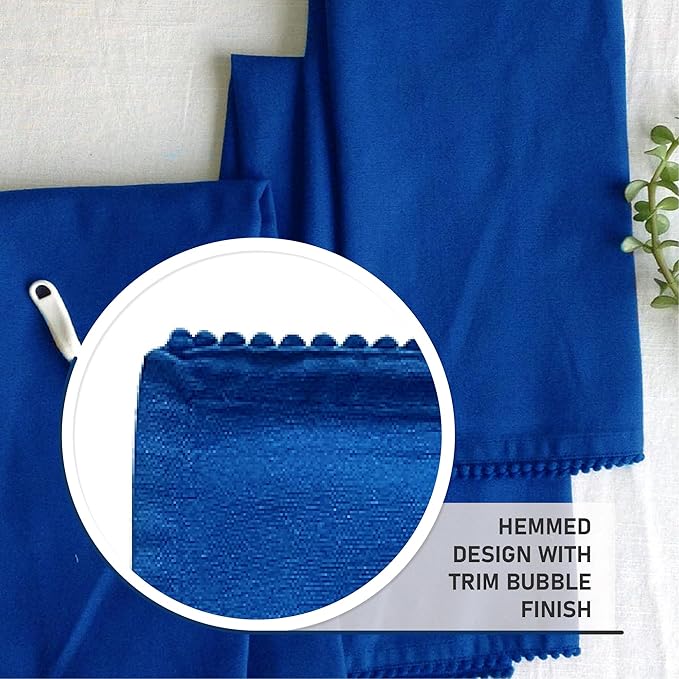 Kitchen Towels 100% Cotton Solid Kitchen Dish Cloths Hand Towel Reusuable Dish Towel for Cleaning & Drying Tea Towels Set with Hanging Loop - 18"x28" -Blue, Pack of 6