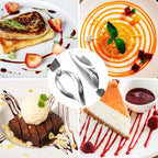 5 Pieces Culinary Drawing Decorating Spoon Set, Drizzle Spoons, Cooking Tweezers and Melon Baller Spoon, Professional Chef Tool for Decorating Plates