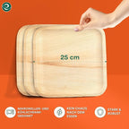 ECO SOUL Compostable 10 Inch Palm Leaf Square Plates (100 Count) Like Bamboo Plates | Biodegradable | Eco-Friendly, Microwave & Oven Safe