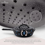 Cuisinel Cast Iron Skillet with Lid - 8"-inch Pre-Seasoned Covered Frying Pan Set + Silicone Handle and Lid Holders + Scraper/Cleaner - Indoor/Outdoor, Oven, Camping Fire, Grill Safe Kitchen Cookware