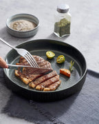 famiware Star 8.25" Pasta Bowls, Large Dinner Bowls Set of 6, Salad Bowl Plates, Shallow Bowls for Eating, Deep Forest