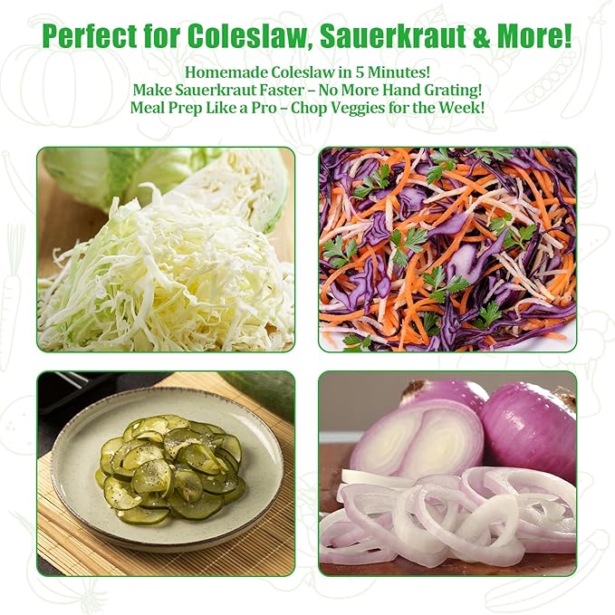 Cabbage Chopper Shredder Quick & Safe Coleslaw Grater for Salad, Sauerkraut Effortless Meal Prep （1 Pack）