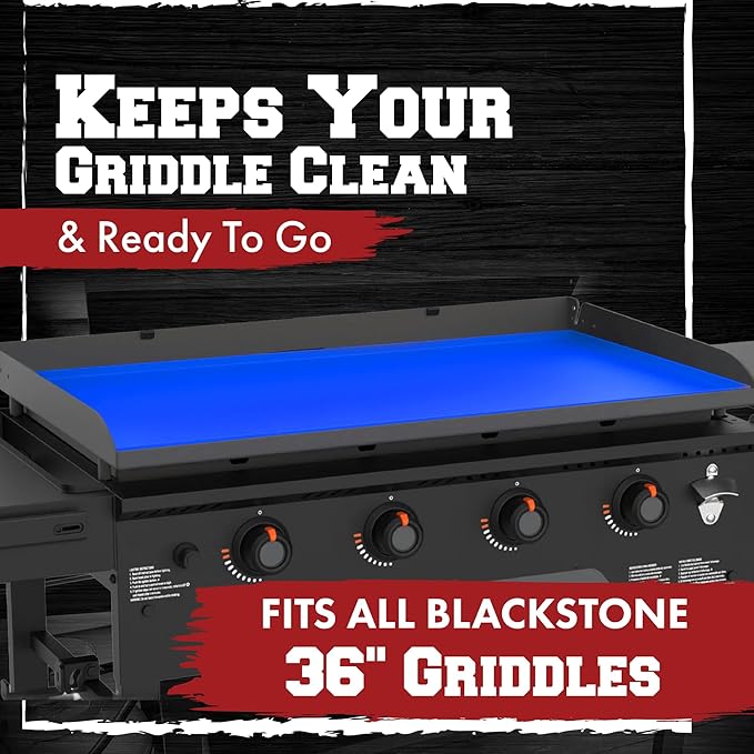 KITCHEN PERFECTION 36" Premium Silicone Griddle Cover Mat For Blackstone Griddle 36 Inch - Hermetic Protection From Rust & Debris All Year, Fits All Blackstone 36 Inch Models - Food Grade Silicone