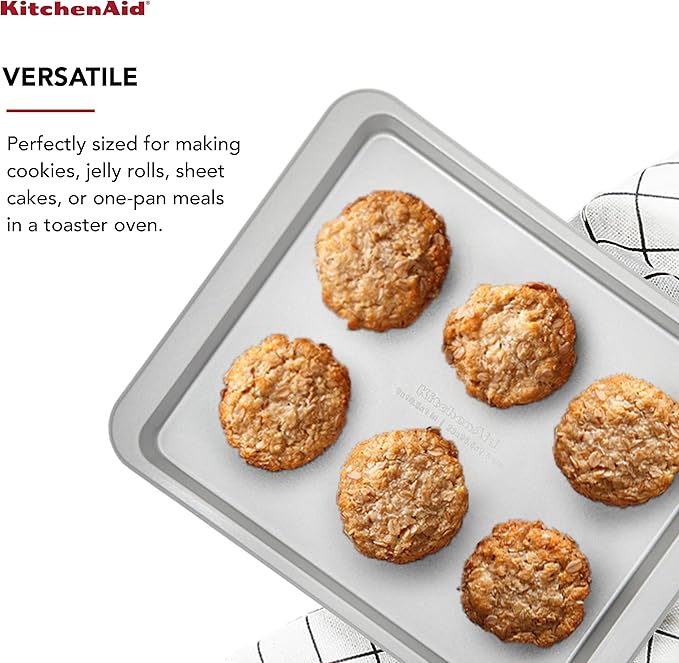 KitchenAid 12.3X10in Nonstick Aluminized Steel Baking Sheet, Silver