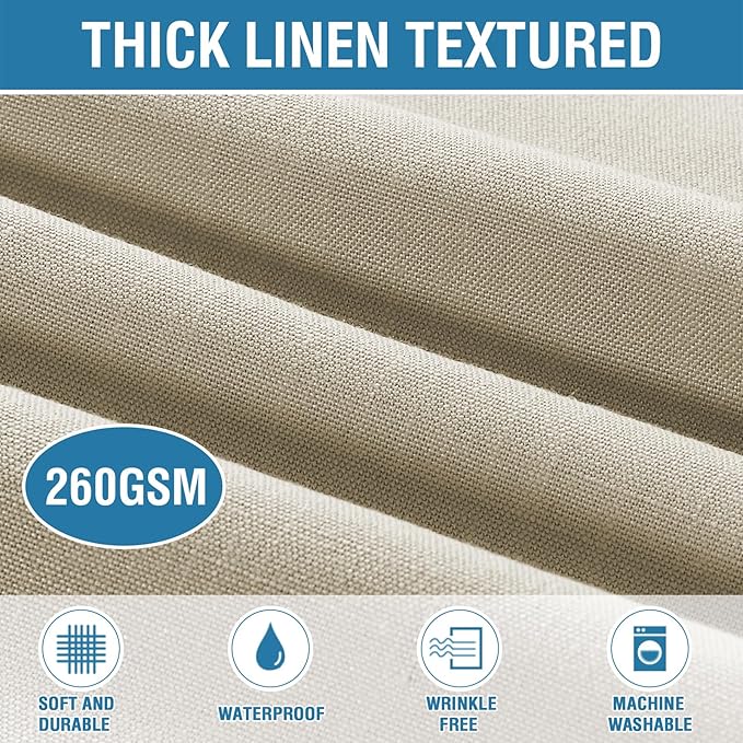 H.VERSAILTEX Linen Textured Table Cloths Round 70 Inch Premium Solid Tablecloth Spill-Proof Waterproof Table Cover for Dining Buffet Feature Extra Soft and Thick Fabric Wrinkle Free, Taupe