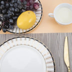 Sliver Placemats Set of 4 - Easy Clean Modern Durable Washable Vinyl Place Mats - Heat Resistant Placemats for Kitchen Table - PVC Table Mats for Dining Table (Sliver, 4)