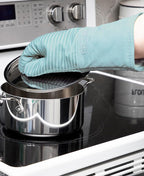 All-Clad Silicone Oven Mitts: Heat Resistant up to 500 Degrees - 100% Cotton & Silicone, 14"x7" Oven Mitt for Kitchen and Barbeque, 2-Pack, Rainfall