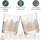 Greenline Goods Skyline Etched Seattle Whiskey Glasses Gift (Set of 2) | Old Fashioned Tumbler – For Seattle Lovers