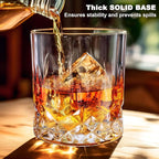 Yaomiao 12 Pcs Old Fashioned Whiskey Glasses Bulk 7 Oz Heavy Base Bourbon Glass Cocktail Rocks Glasses for Whiskey Bourbon Liquor and Cocktail Drinks Gift