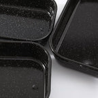 3-Pack Turkey Roasting Pans for Ovens Cake Roaster Pan Set Deep Lasagna Baking Pan,17/15/13Inch Spotted Enamel Steel Vessel Used for Dinners Cooking Safe Easy to Clean Bakeware Merry Christmas Gift