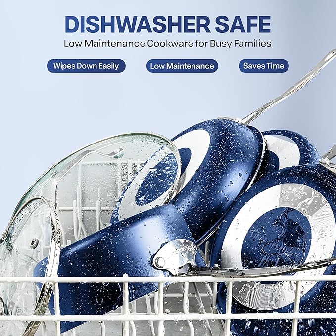 GRANITESTONE 20 Pc Kitchen Pots and Pans Set Non Stick Cookware Set, Kitchen Cookware Sets with Deep Frying Pan Set and Bakeware Set, Made Without PFOA and PFOS, Oven and Dishwasher Safe