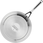 KitchenAid 3-Ply Base Brushed Stainless Steel Induction Pots and Pans Set with Nonstick Round Grill Pan and Lids, Dishwasher Safe, 10 Piece Cookware Set, Brushed Stainless Steel