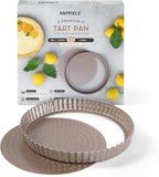 Nonstick 9 Inch Tart Pan with Removable Bottom | PFOA & BPA Free Non Toxic Fluted Pie & Quiche Tin | Best Perforated Non Stick Nontoxic 9in Molds with Holes for Baking