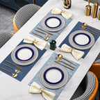 SUEH DESIGN Leather Placemats Set of 6 Reversible Table Mats Heat Resistant Waterproof No-Slip Place Mats for Dining Table Kitchen Parties