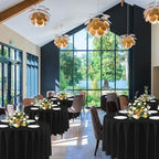 sancua 108 Inch Round Tablecloths Black, 6 Pack - Circle Fabric Cloth Table Cloths for Wedding Party Reception Banquet Birthday, Washable Polyester Table Cover (Fit 30-72 Inch Tables)