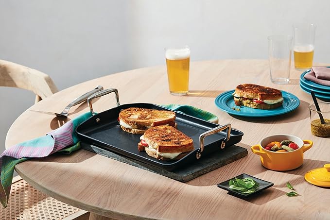 Le Creuset Toughened Nonstick PRO Griddle with Bi Material Slotted Turner, 14"