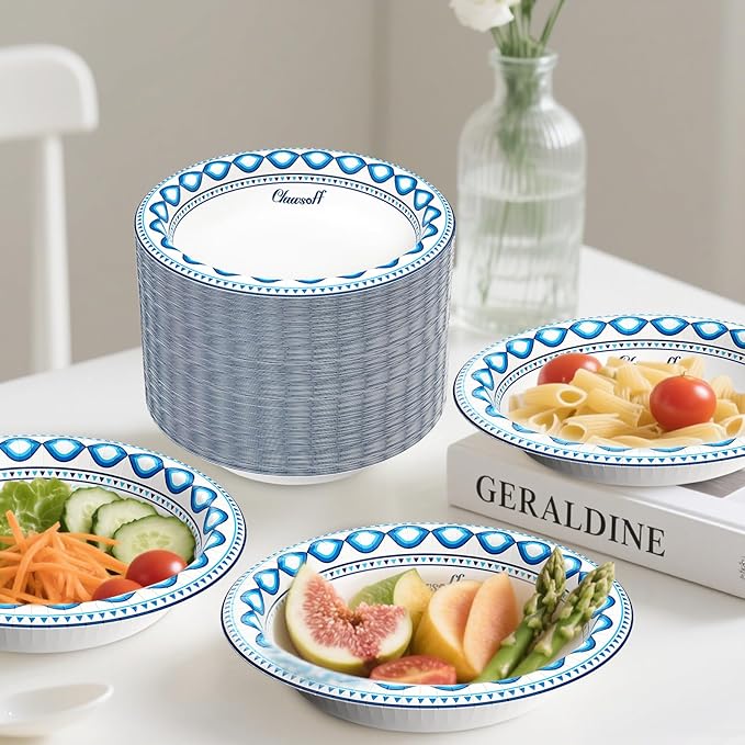 12 oz 200 Pack Paper Bowls Bulk, Soak Proof Heavy Duty Paper Bowls, Cut Proof Small Soup Bowl, Disposable Bowl for Party, Birthday and Picnic