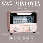 COOK WITH COLOR Mini Toaster Oven: 600W Power, Precision Timer, Auto Shutoff, and Culinary Delights Up To 450 Degrees, Pink