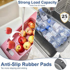 ROTTOGOON Collapsible Colander Strainer, Expandable Over the Sink Colander for Kitchen, Adjustable Silicone Sink Strainer, Foldable Large Colanders Basket to Wash Vegetable, Fruit, 15" to 19.8", Gray