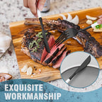 Lemeya Matte Black White Silverware Set for 4,Modern Stainless Steel Brushed Cutlery Set,20-Pieces Heavy Duty Flatware Set,Knives Spoons and Forks Set Utensils Set, Satin Finish, Dishwasher Safe