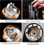 Electric Espresso Grinder - One-Touch Coffee Bean Grinder with Magnetic Dosing Cup and Air-Blowing, Stepless Adjustment Burr Coffee Grinder, Compact & Quiet for Home Office Use