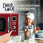Nostalgia NMCMO9FTRD6A Microwave Oven, 0.9 Cu. Ft, Red
