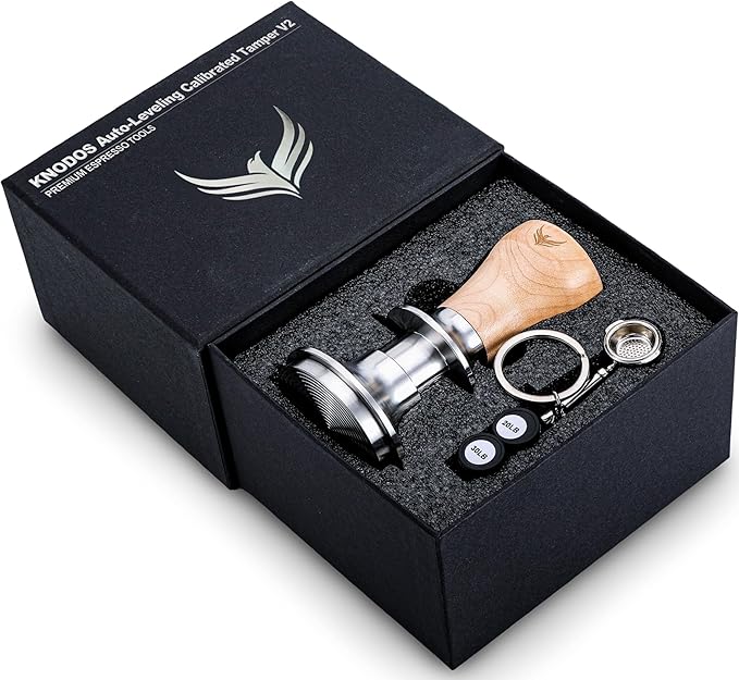 Espresso Accessories Kit 58mm for E61 Group Head Bottomless Portafilter, Calibrated Tamper, Dosing Funnel with Puck Filter, and Espresso Distributor