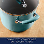 Rachael Ray Cucina Hard Porcelain Enamel Nonstick Multi-Pot / Steamer Set, 3-Quart, Agave Blue - 16799