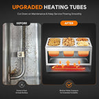 WILPREP Commercial Food Warmer with Two 1/3 & Two 1/6 Pans, 1500W Countertop Electric Warmer, 86-185°F Adjustable Temp Control, Stainless Steel Buffet Bain Marie