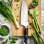 7” Santoku Knife – Razor Sharp German Steel DIN1.4116 – Japanese-Style Vegetable Knife for Chopping, Slicing & Mincing – Full Tang & Ergonomic Handle – Chefs kitchen Knife – Gift Box – Velina series