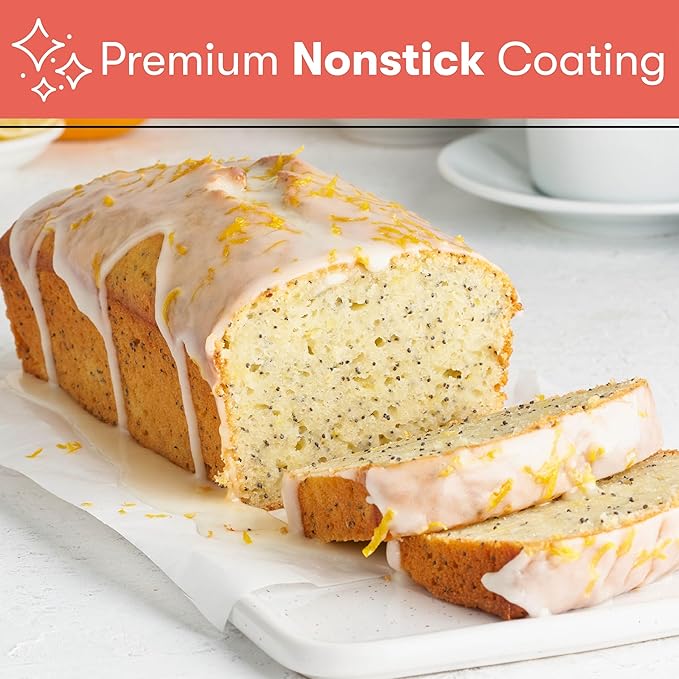 Cooking Light Heavy Duty Nonstick Bakeware Carbon Steel Bread Pan or Loaf Pan with Quick Release Coating, Manufactured without PFOA, Dishwasher Safe, Oven Safe, 9.25-Inch x 5.25-Inch, Gray