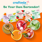 Craftmix Blood Orange Mai Tai, Makes 24 Drinks, Skinny Cocktail Mixers, Instant Mai Tai Cocktail Mix/Mocktail Kit, Real Fruit, Vegan Low-Carb Non-GMO, Dairy Free, Gluten-Free Drink Mixers, Easy to Mix