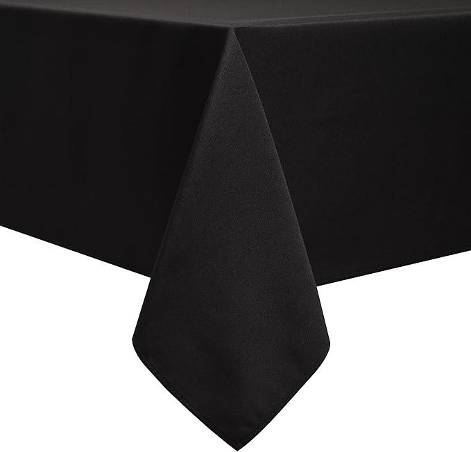 Softalker Rectangle Tablecloth, Waterproof & Stain Resistant Square Table Cloths Wrinkle Free Fabric Washable 210GSM Polyester Table Cover for Dining/Party/Outdoor - 70 x 70 inch,Black