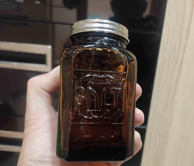 Depression Style Glass Salt and Pepper Shakers (Amber)