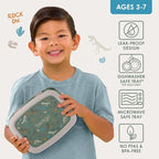 Bentgo Kids Prints Leak-Proof, 5-Compartment Bento-Style Kids Lunch Box - Ideal Portion Sizes for Ages 3-7, Durable, Drop-Proof, Dishwasher Safe, & PFAS & BPA-Free Materials (Dino Fossils)