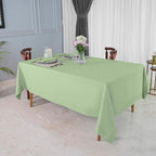 D'Moksha Homes Sage Green Linen Tablecloth for Rectangle Tables 60 x 126 Inch - Classic Hemstitch 100% Pure Linen Green Tablecloth - Machine Washable Cloth Table Cloth for Summer, Fall and Halloween