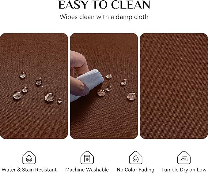 Softalker Rectangle Tablecloth, Waterproof & Stain Resistant Table Cloths Wrinkle Free Fabric Washable 210GSM Polyester Table Cover for Dining/Party/Outdoor - 60 x 120 inch,Chocolate