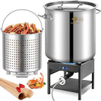 ARC 100QT Stainless Steel Seafood Boiling Kit, 200,000BTU Propane Burner for Outdoors Cooking, Large Stock pot w/Basket for Shrimp, Lobster, Crab Crawfish, Turkey Deep Fryer, Seafood Boil Pot 24GALLON