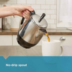 Farberware Electric Coffee Percolator, FCP240, Stainless Steel Basket, Automatic Keep Warm, No-Drip Spout, 4 Cup, Black/Silver