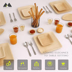 | 4" Square Palm Leaf Plates (50 Pcs) Disposable Plate Bamboo Like Party Pack, Compostable & Biodegradable Plate for Desserts, Eco Friendly Alternative to Plastic Bowl Paper Plates