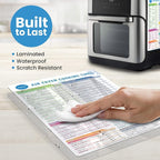 Air Fryer Magnetic Cheat Sheet Set - Air Fryer Accessories Cookbook - Easy to Use AirFryer Time Chart Set As Seen on the Today Show - Strong Magnet Quick Reference Cooking Guide for Frying (White)