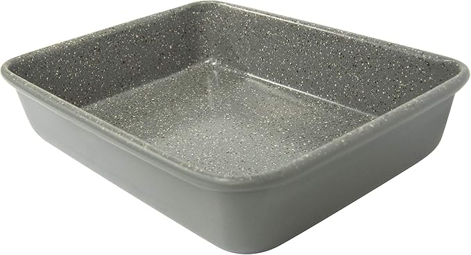 casaWare 8 x 6 x 1.75-Inch Toaster Oven Ultimate Series Commercial Weight Ceramic Non-Stick Coating Pan (Silver Granite)