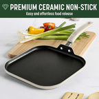 Goodful Ceramic Nonstick Pots and Pans Set, Premium Ceramic Coating Made without PFOA, PTFE or PFAS, Dishwasher Safe, 12-Piece, Cream