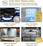 10" Sturdy Aluminum Foil Pans with Lids (20 Packs), 2X Thicker Heavy Duty Reusable Tin for Cooking Baking