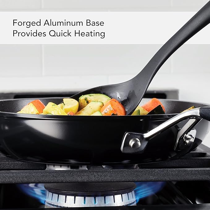 KitchenAid Hard Anodized Nonstick Frying Pan/Skillet, 12.25 Inch, Onyx Black